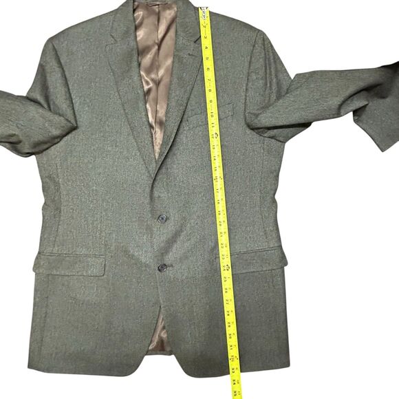 Lauren Ralph Lauren Men’s Wool Blazer Size 44L Elbow Patches Green Herringbone - Picture 10 of 15